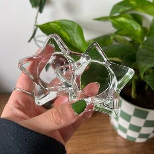 Star-Shaped Glass Tealight Holders